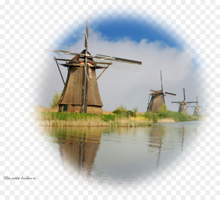 กังหัน，Kinderdijk ที่เนเธอร์แลนด์ PNG