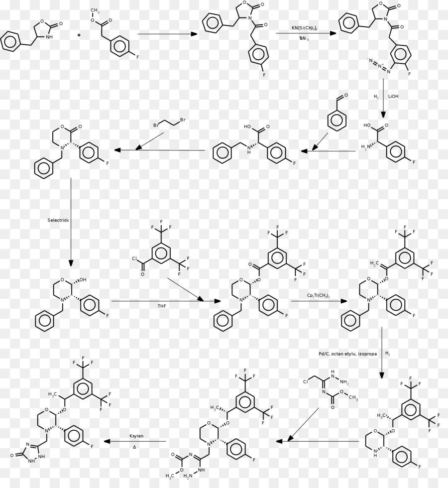 Aprepitant，สารเคมี Synthesis PNG