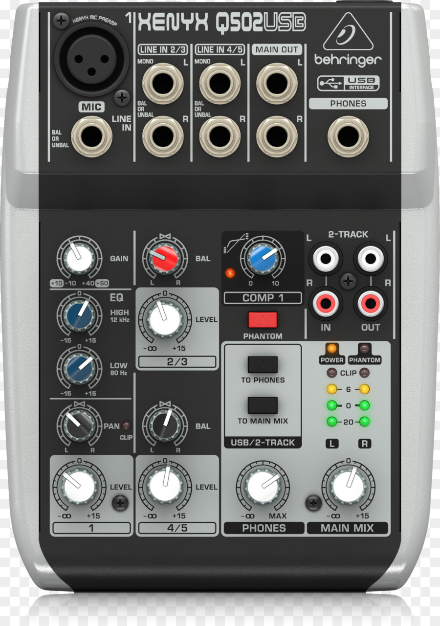 Behringer Xenyx Q502usb，เสียง Mixers PNG