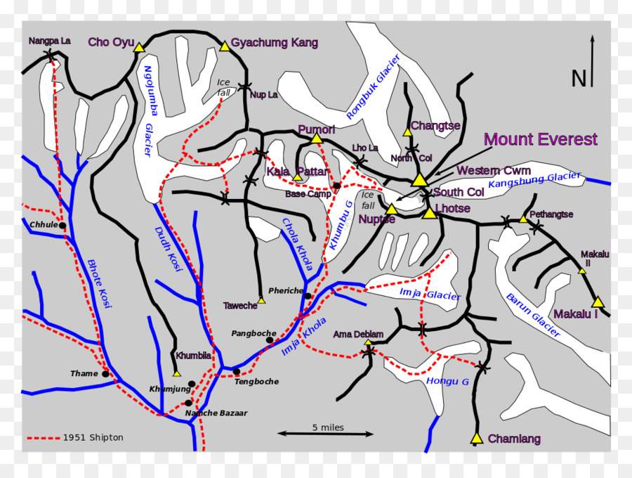 Khumbu Icefall，เมานท์เขาเอเวอเรสต์ใช่สองครั้ PNG