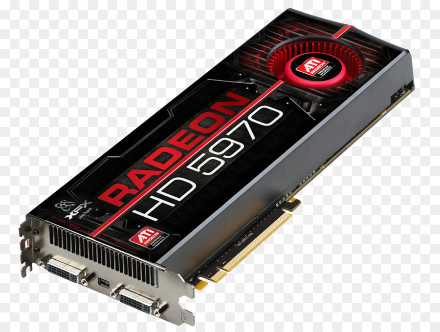 กราฟิกการ์ดวิดีโอ Adapters，Ati Radeon ล้องที่มีความคมชัดสูงนะ 5970 PNG