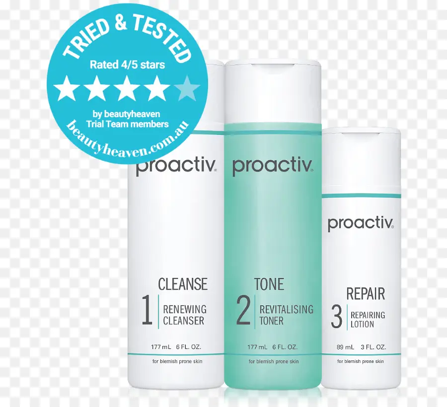 ชุดผลิตภัณฑ์ดูแลผิว Proactiv，น้ำยาทำความสะอาด PNG