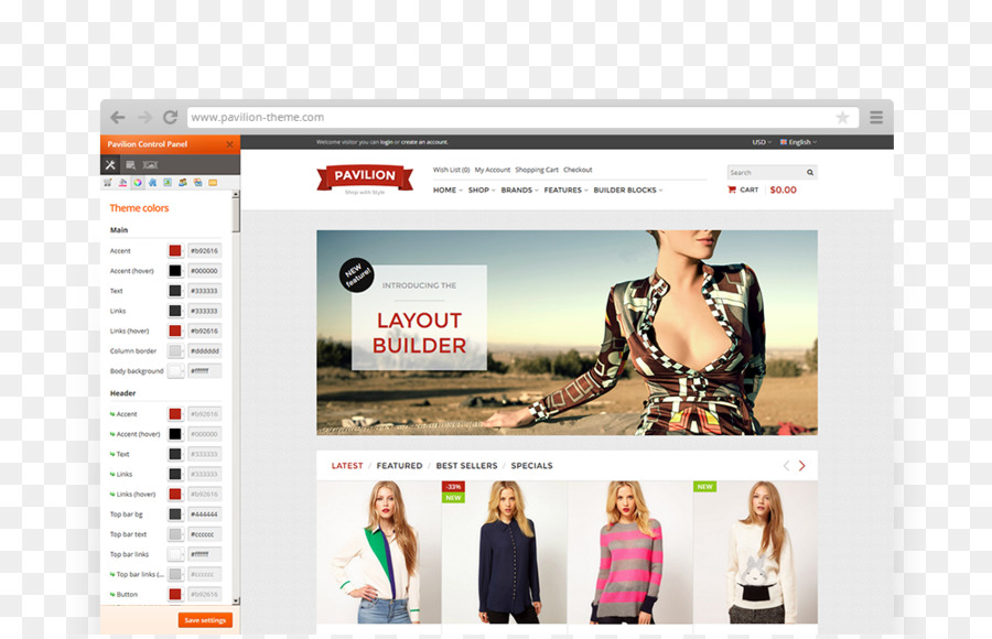 หน้าเว็บ，Opencart PNG