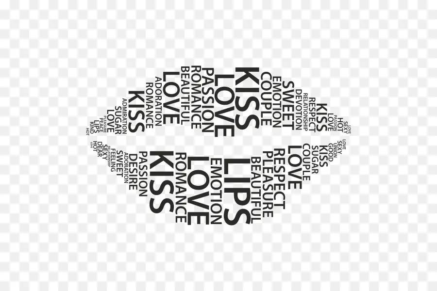 Word Art Lips，คำ PNG