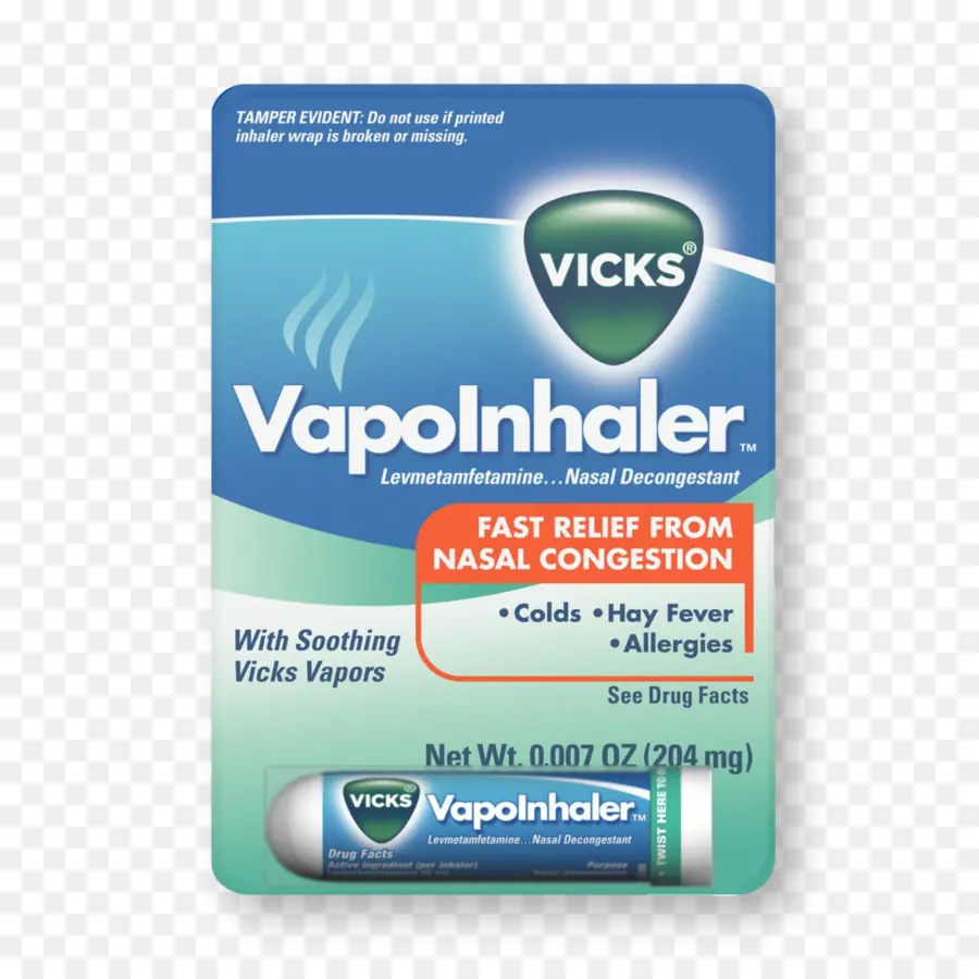 Vicks Vapor Inhaler，ความแออัดของจมูก PNG