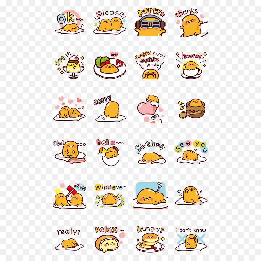 สติกเกอร์ Gudetama，การ์ตูน PNG