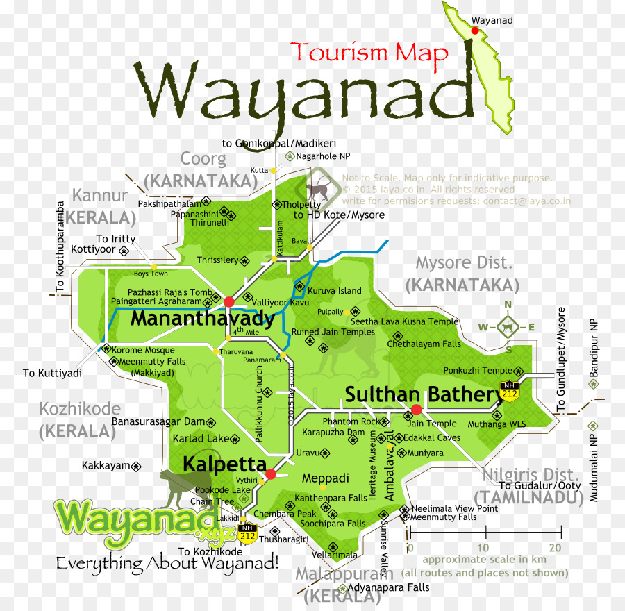 แผนที่ Wayanad，การท่องเที่ยว PNG