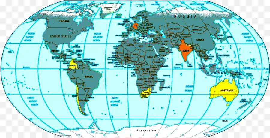 แผนที่โลก，เมือง PNG