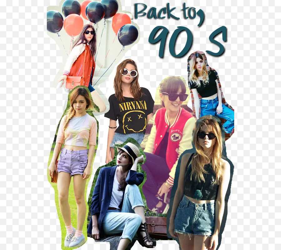 แฟชั่น 90s，เสื้อผ้า PNG