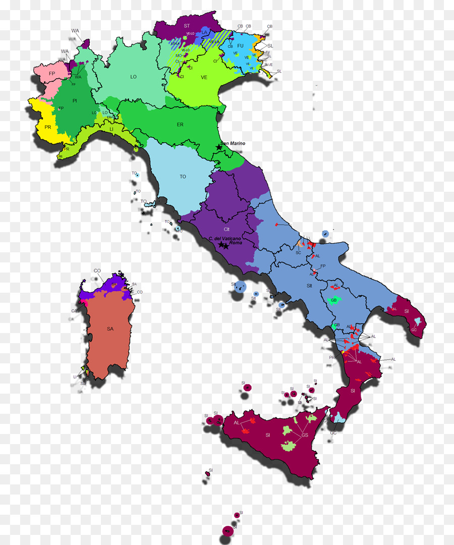 อิตาลี，แผนที่ PNG