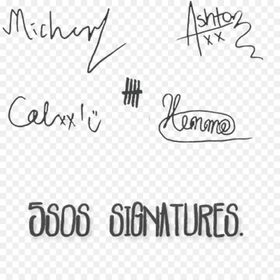 ลายเซ็น，5sos PNG