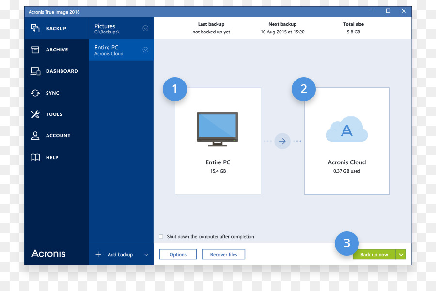 Acronis เรื่องจริงของภาพ，Acronis PNG