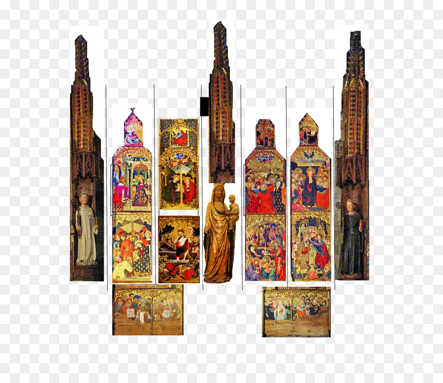 ไม้กางเขนศักดิ์สิทธิ์，กอธิค Altarpiece ของ Santes Creus PNG