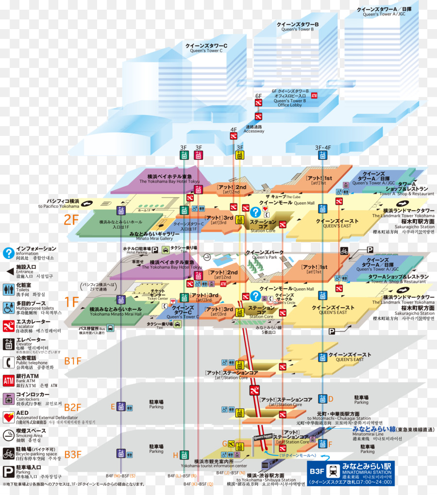 Minato Mirai Tokyu สแควร์，ควีนสแควร์ Japan Kgm PNG