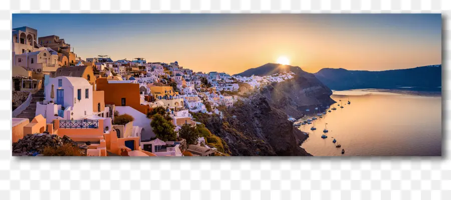 Santorini Sunset，กรีซ PNG