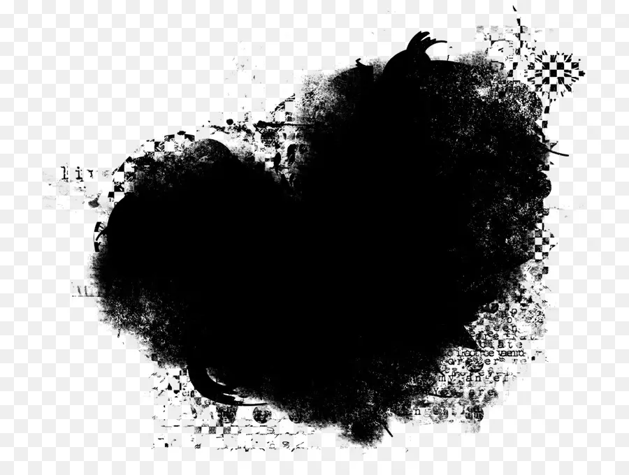 สีดำ，หัวใจ PNG