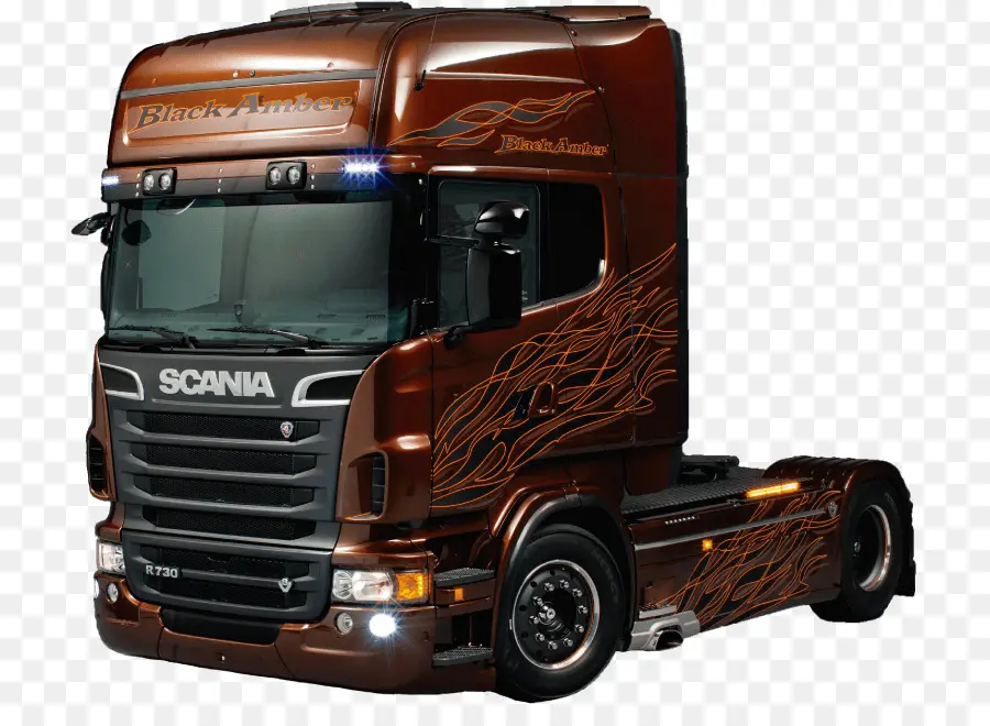 รถบรรทุก Scania สีน้ำตาล，รถบรรทุก PNG