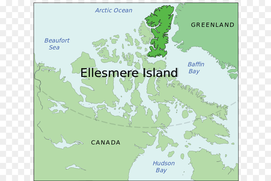 แผนที่เกาะ Ellesmere，แคนาดา PNG