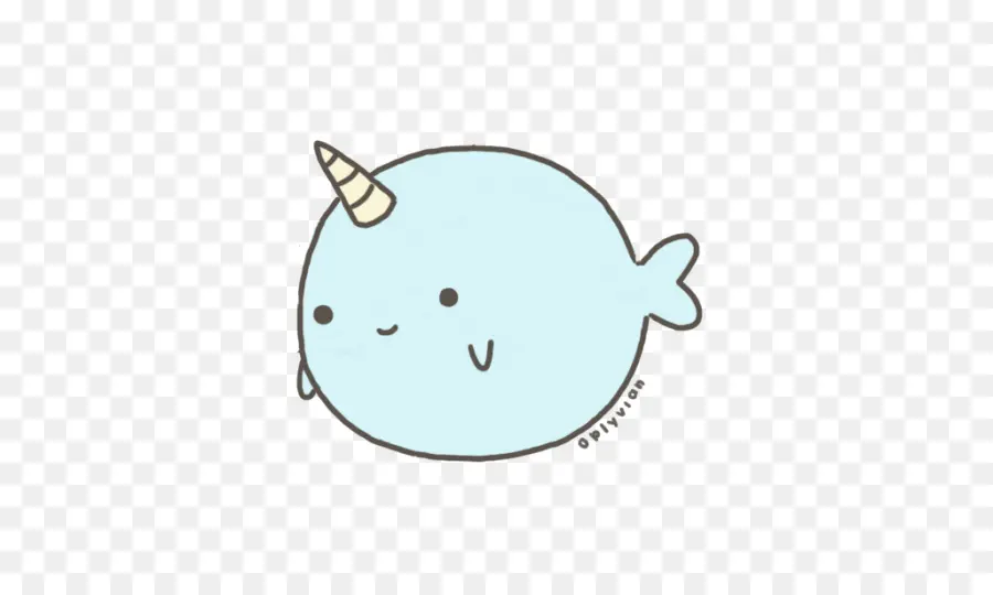 น่ารัก Narwhal，แตร PNG