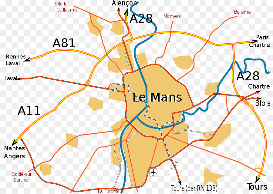 แหวนบนถนนรแข่งขันของ Le Mans，แผนที่ PNG