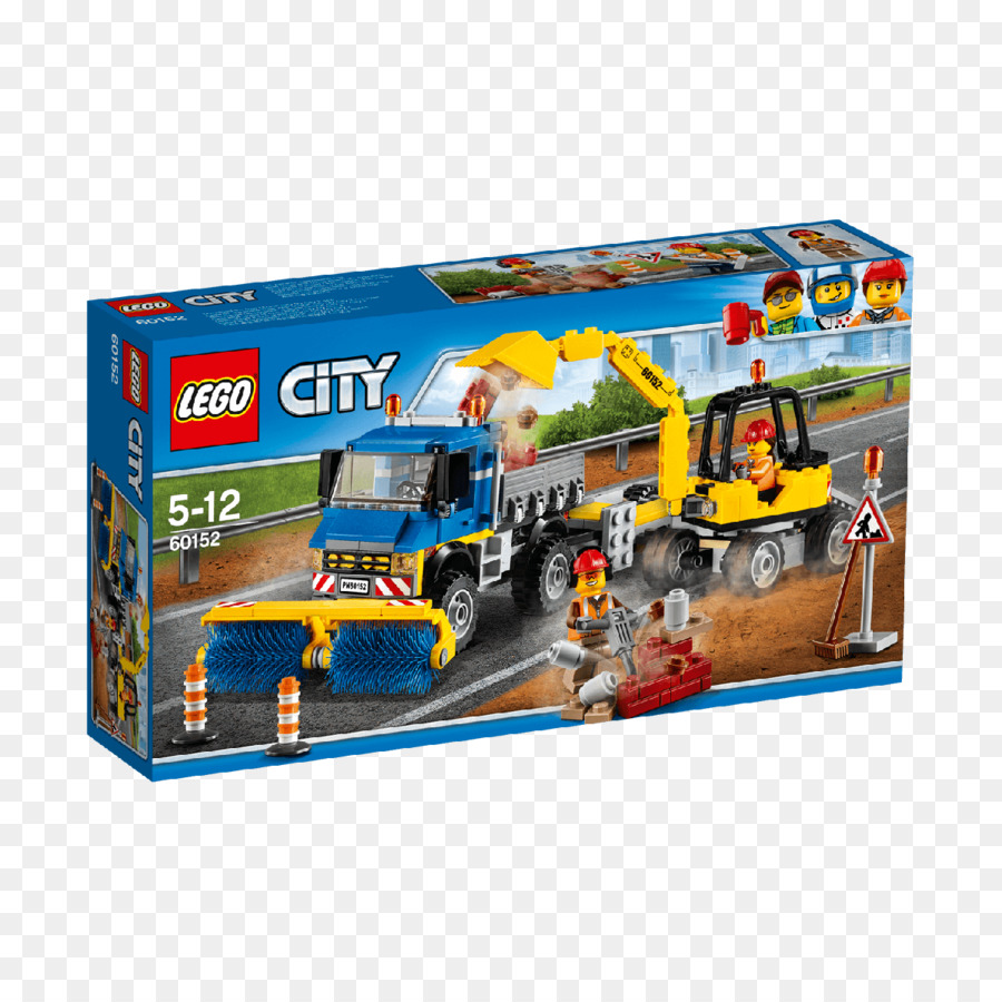 Lego 60152 เครื่องปัดกวาดเมือง Excavator，Lego เมือง PNG
