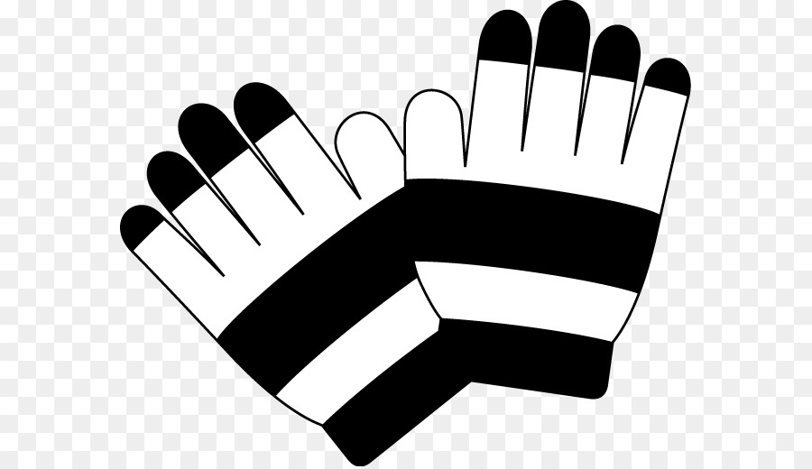 ถุงมือ，สีดำและสีขาว PNG