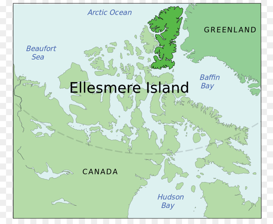 แผนที่เกาะ Ellesmere，แคนาดา PNG