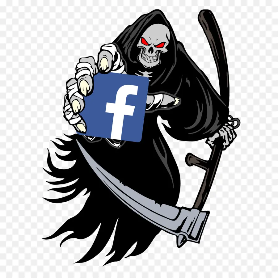 Grim Reaper พร้อมโลโก้ Facebook，ความตาย PNG