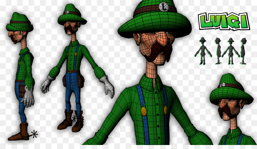 ตัวละคร Luigi，สีเขียว PNG