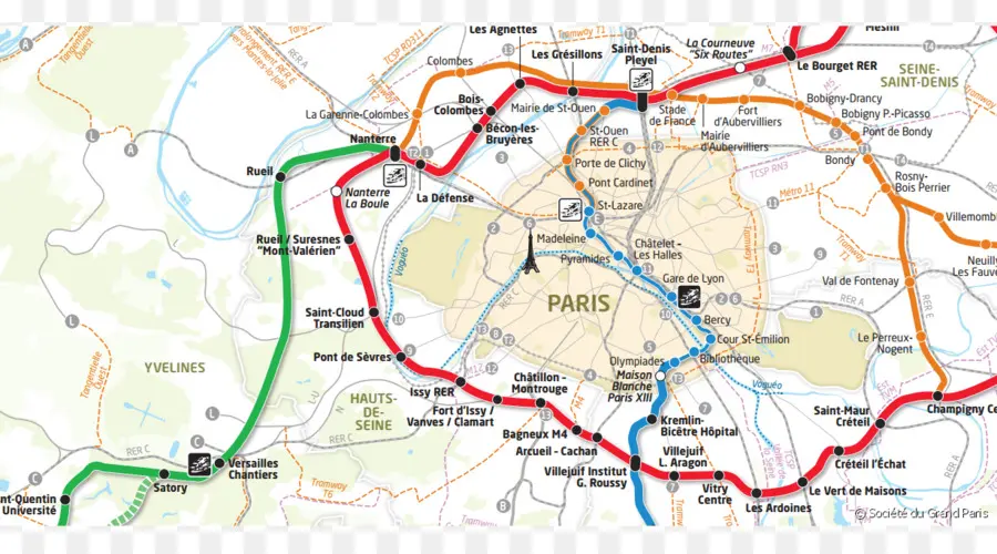 แผนที่ปารีส，รถไฟฟ้าใต้ดิน PNG