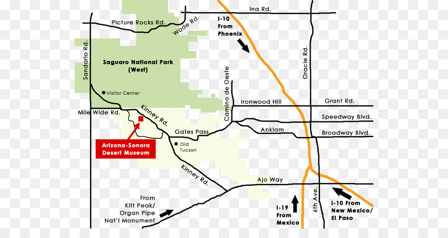 Arizonasonora ทะเลทรายพิพิธภัณฑ์，แผนที่ PNG