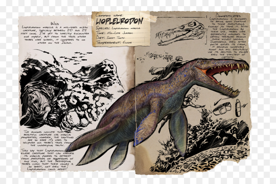 ภาพประกอบ Plesiosaur，ไดโนเสาร์ PNG