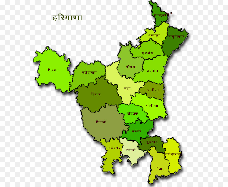 แผนที่ Haryana，อินเดีย PNG