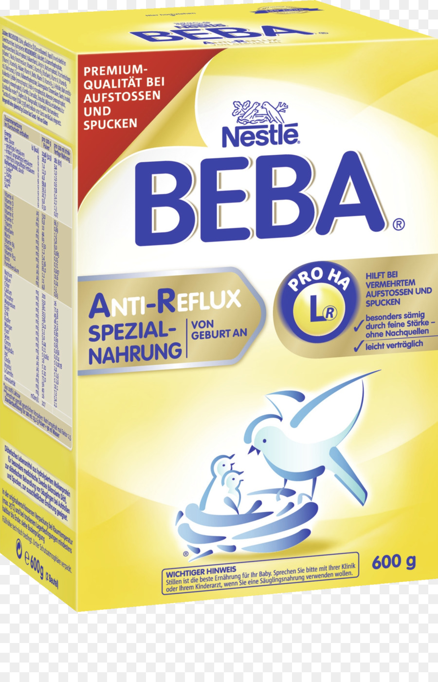ข้อความ，Nestlé Beba ปลอบโยนเศษอาหาร PNG