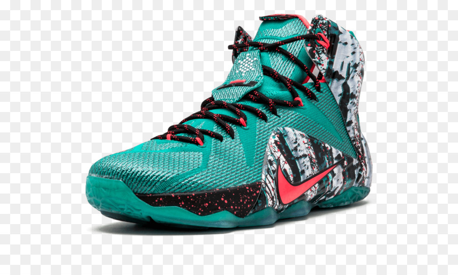 รองเท้ากีฬา，คน Nike Lebron 12 Xmas Akron แคส ช่วยเตืองบาสเกตบรองเท้า Emerald Greenhyper Punchdark Emerald การสังเคราะห์อธิบาย 10 PNG