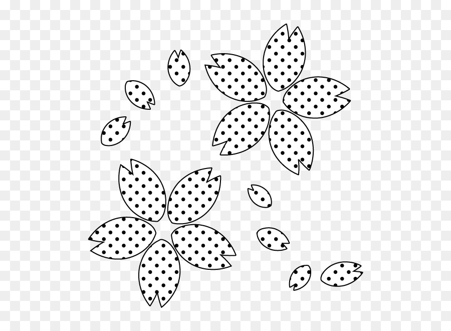 ดอกไม้ Polka Dot，สีดำ PNG