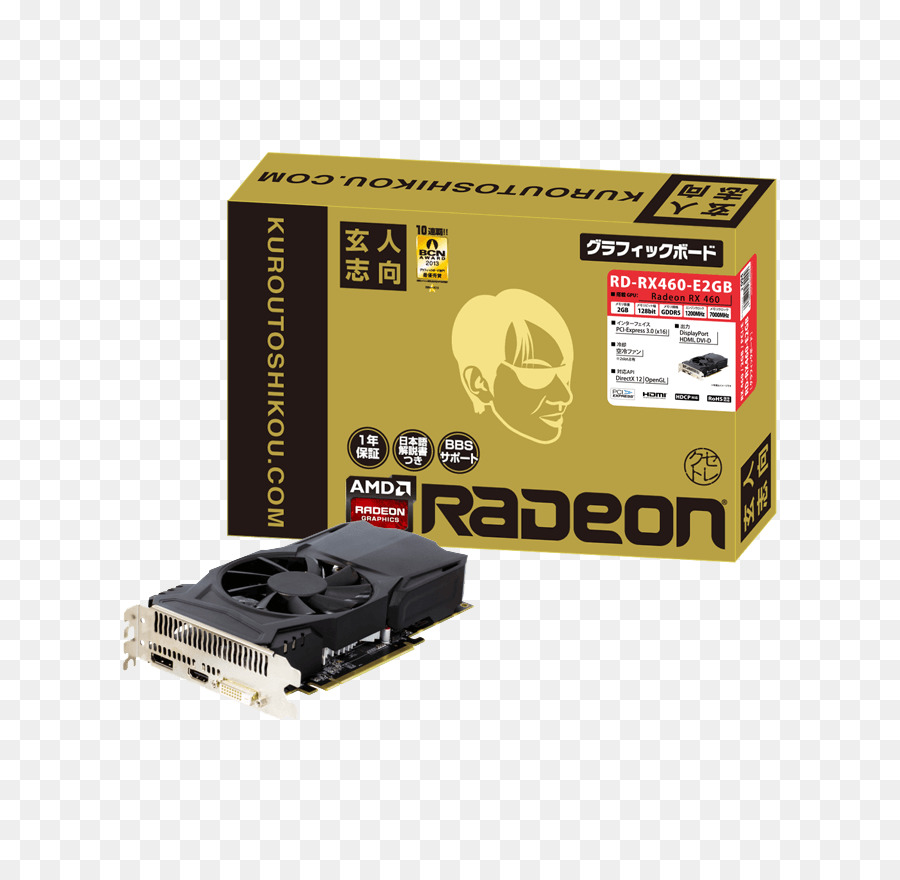 กราฟิกการ์ดวิดีโอ Adapters，Amd Radeon Rx ๔๖๐ PNG