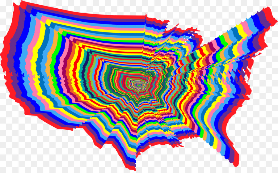 แผนที่ Usa ที่มีสีสัน，ประเทศสหรัฐอเมริกา PNG