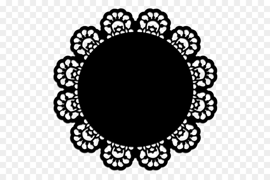 สีดำ Doily，ลูกไม้ PNG