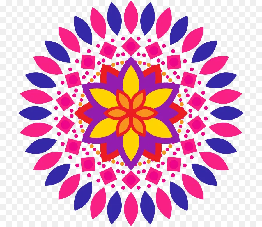 Rangoli สีสันสดใส，ออกแบบ PNG