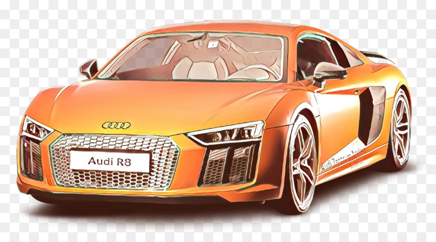 Audi R8 สีส้ม，รถ PNG