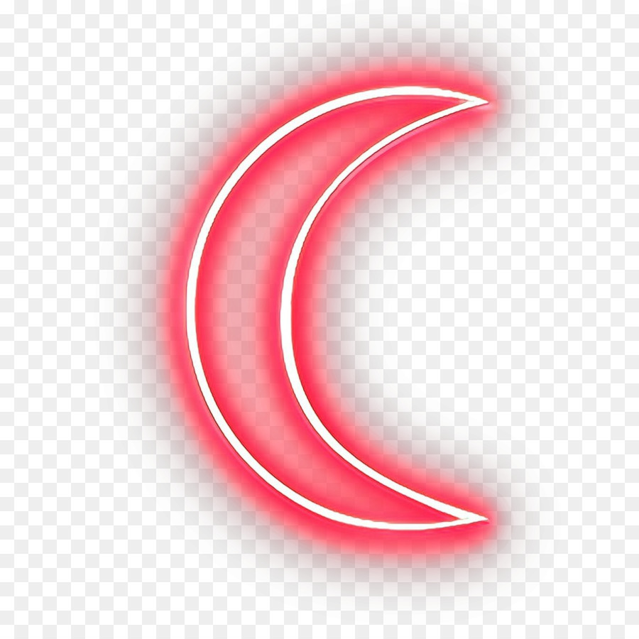 Neon Crescent Moon，เรืองแสง PNG