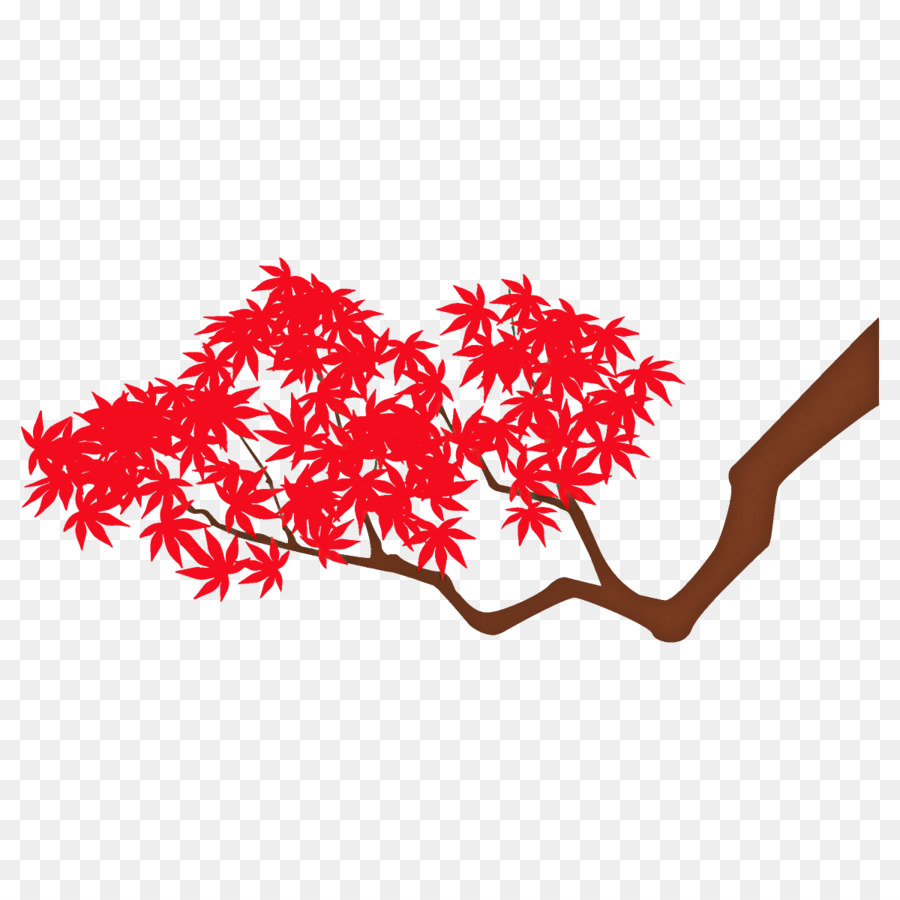 สีแดง，ใบไม้ติด PNG