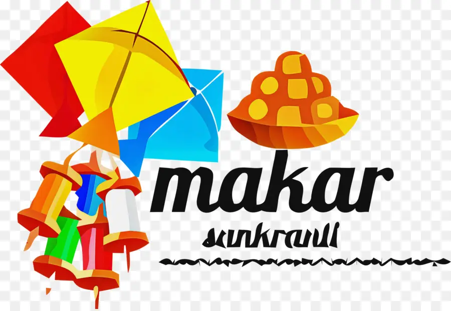 ว่าวและขนมหวาน，Makar Sankranti PNG