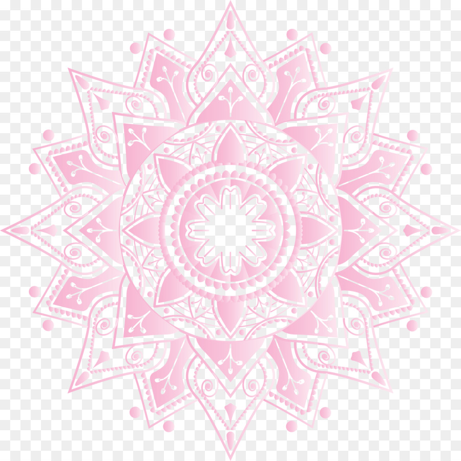 Mandala สีชมพู，ลวดลาย PNG