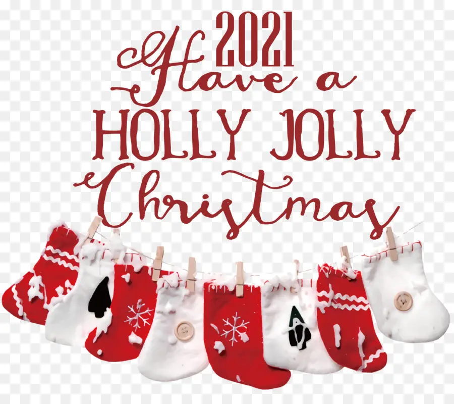 Holly Jolly Christmas 2021，ถุงน่อง PNG