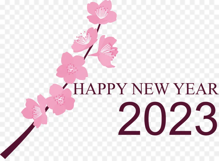 สวัสดีปีใหม่ 2023，ดอกไม้ PNG