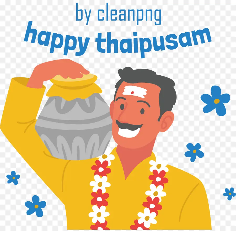 มีความสุข Thaipusam，ผู้ชายที่มีหม้อ PNG