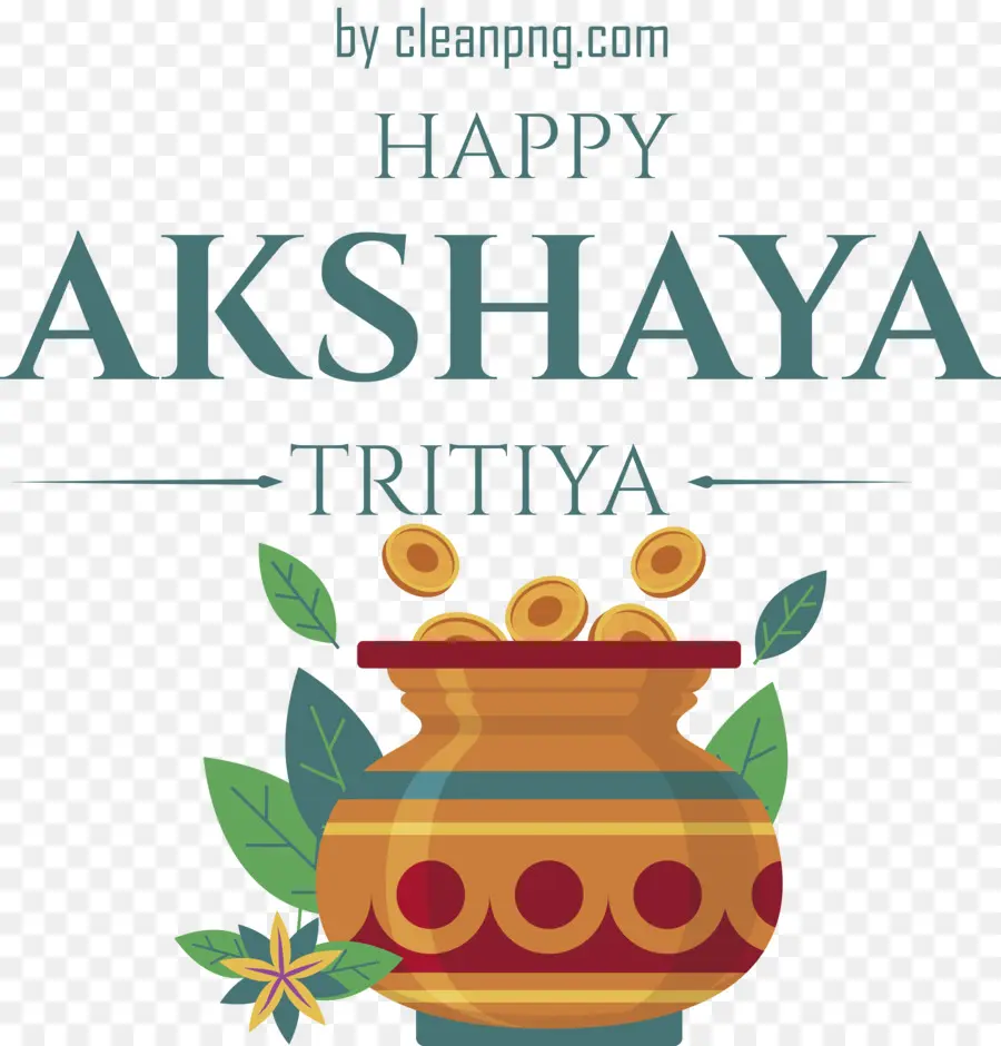 Akshaya Tritiya มีความสุข，หม้อด้วยเหรียญ PNG