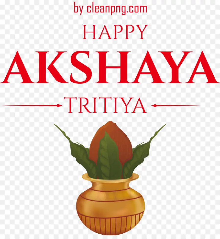 Akshaya Tritiya มีความสุข，หม้อที่มีใบไม้ PNG